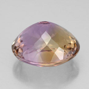Ametrino bicolor natural de 8,50 ct, corte óvalo, VS
