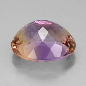Ametrino bicolor natural de 7,88 ct, corte óvalo, VVS