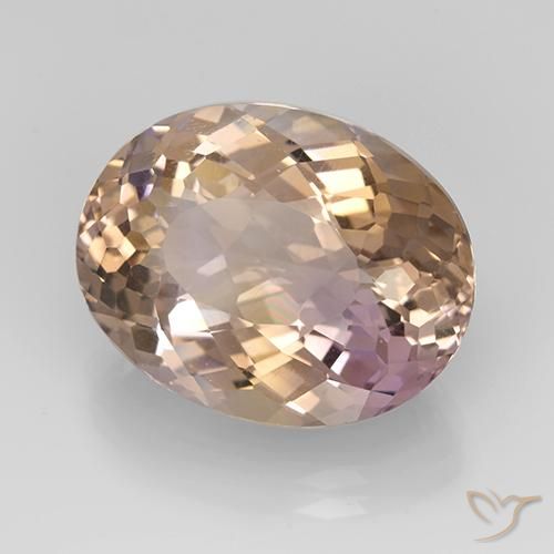 Ametrino Bicolor natural de 12.07 ct, Ovalada, VVS