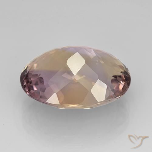 Ametrino Bicolor natural de 12.07 ct, Ovalada, VVS