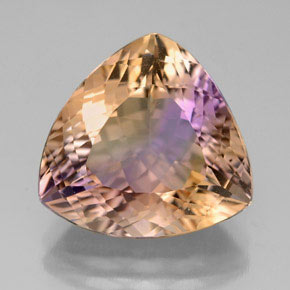 Ametrino bicolor natural de 7,13 ct, trillón, VVS-VS