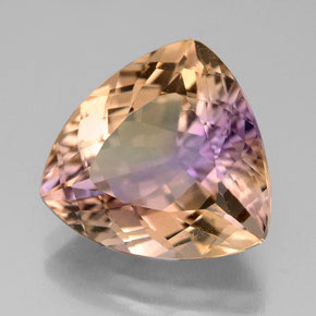 Ametrino bicolor natural de 7,13 ct, trillón, VVS-VS