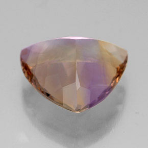 Ametrino bicolor natural de 7,13 ct, trillón, VVS-VS