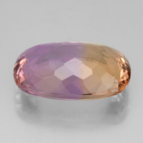 Ametrino bicolor natural de 8,76 ct, corte cojín, VVS