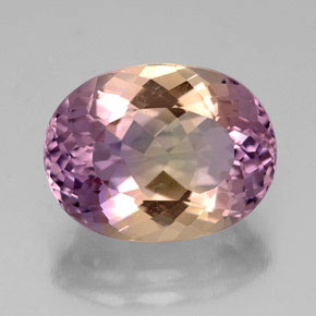 Ametrino bicolor natural de 5,69 ct, corte óvalo, VVS