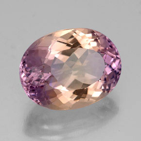 Ametrino bicolor natural de 5,69 ct, corte óvalo, VVS