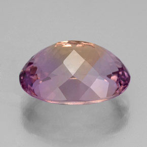 Ametrino bicolor natural de 5,69 ct, corte óvalo, VVS