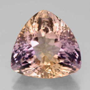 Ametrino bicolor natural de 7,60 ct, trillón, VVS