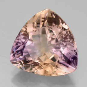 Ametrino bicolor natural de 7,60 ct, trillón, VVS