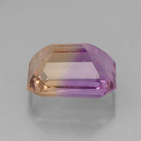 Ametrino bicolor natural de 3,57 ct, corte esmeralda, VVS-VS