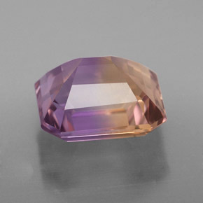 Ametrino bicolor natural de 4,98 ct, corte esmeralda, VVS-VS