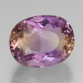 Ametrino bicolor natural de 17,66 ct, corte óvalo, VVS-VS