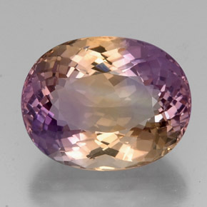 Ametrino bicolor natural de 19,11 ct, corte óvalo, VVS-VS