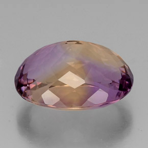 Ametrino bicolor natural de 19,11 ct, corte óvalo, VVS-VS