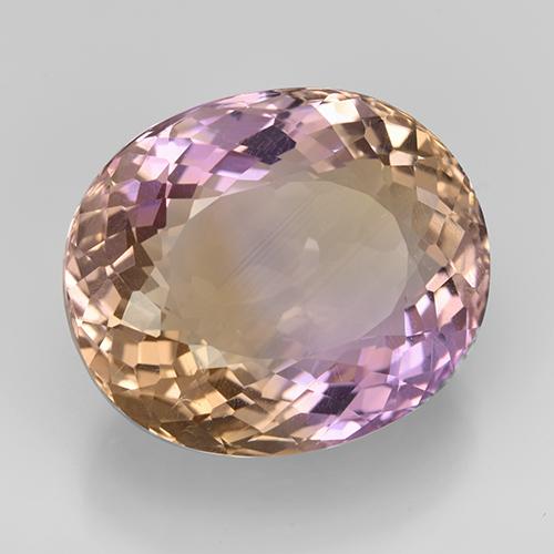 Ametrino bicolor natural de 17,20 ct, corte óvalo, VS
