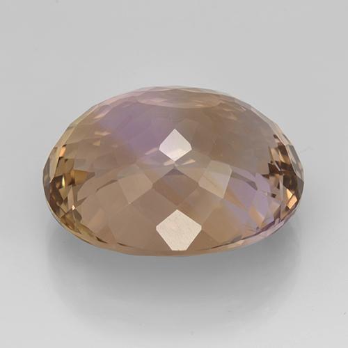 Ametrino bicolor natural de 17,20 ct, corte óvalo, VS