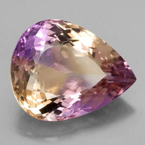 ametrino Bicolor natural de 15.10 ct, En forma de pera, VVS
