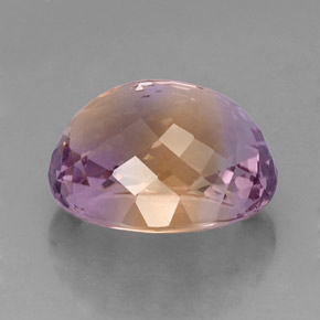 Ametrino bicolor natural de 16,82 ct, corte óvalo, VVS-VS