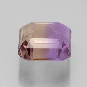 Ametrino bicolor natural de 5,01 ct, corte esmeralda, VVS-VS
