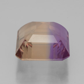 Ametrino bicolor natural de 5,61 ct, corte esmeralda, VVS