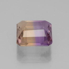 ametrino Bicolor natural de 2.54 ct, corte esmeralda, VVS-VS