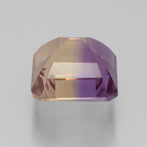 Ametrino bicolor natural de 3,84 ct, corte esmeralda, VVS-VS