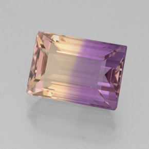Ametrino bicolor natural de 2,85 ct, baguette, VVS-VS