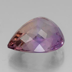 Ametrino bicolor natural de 13,01 ct, en forma de pera, VVS