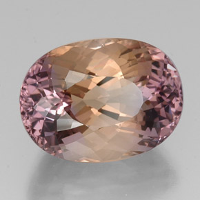 Ametrino bicolor natural de 19,41 ct, corte óvalo, VVS
