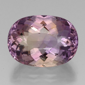 Ametrino bicolor natural de 19,15 ct, corte óvalo, IF