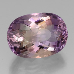 Ametrino bicolor natural de 19,15 ct, corte óvalo, IF