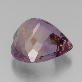 Ametrino bicolor natural de 14,43 ct, forma de corazón, VVS