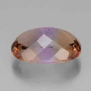 Ametrino bicolor natural de 25,08 ct, corte óvalo, VVS