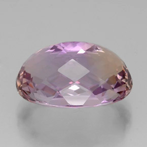 Ametrino bicolor natural de 16,93 ct, corte óvalo, VS