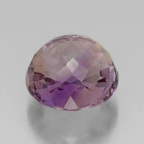 Ametrino bicolor natural de 16,30 ct, corte redondo, VVS