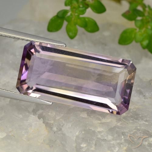 11.71ct Natural Bicolor Ametrino, corte esmeralda, VVS-VS