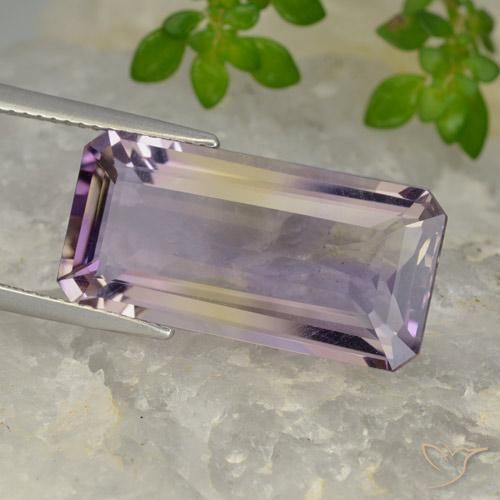 Ametrino Bicolor natural de 11.71 ct, Corte Octágono / Esmeralda, VVS-VS