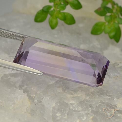 Ametrino Bicolor natural de 11.71 ct, Corte Octágono / Esmeralda, VVS-VS