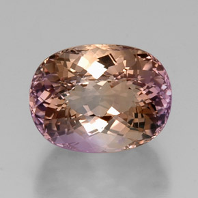 Ametrino bicolor natural de 11,43 ct, corte óvalo, VVS
