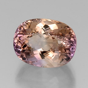Ametrino bicolor natural de 11,43 ct, corte óvalo, VVS