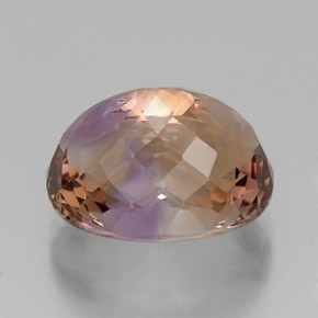 Ametrino bicolor natural de 11,43 ct, corte óvalo, VVS