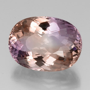Ametrino bicolor natural de 17,90 ct, corte óvalo, IF