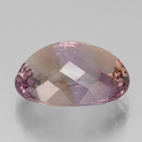 Ametrino bicolor natural de 17,90 ct, corte óvalo, IF