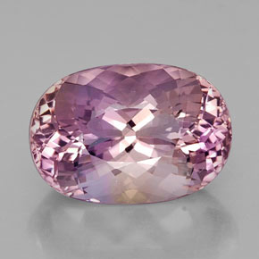 Ametrino bicolor natural de 15,10 ct, corte óvalo, VVS