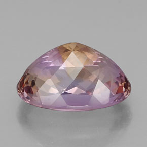 Ametrino bicolor natural de 15,10 ct, corte óvalo, VVS