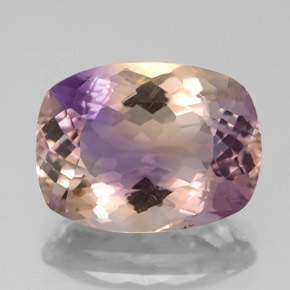 Ametrino bicolor natural de 6,44 ct, corte cojín, VVS-VS
