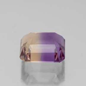 Ametrino bicolor natural de 2,97 ct, corte esmeralda, VS