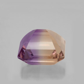 Ametrino bicolor natural de 5,98 ct, corte esmeralda, VVS-VS