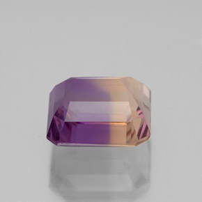 Ametrino bicolor natural de 4,26 ct, corte esmeralda, VVS-VS