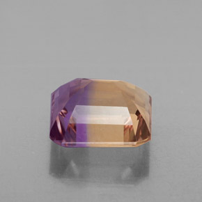 Ametrino bicolor natural de 4,37 ct, corte esmeralda, VS